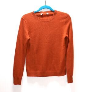 Antonio Melani 100% Cashmere Rust Sweater Lightweight Knit Crewneck